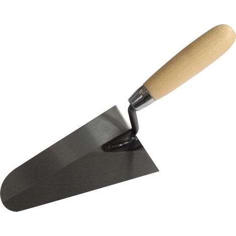 ITALIENISCHE KELLE, STAHL, RUND, HOLZ, 180MM