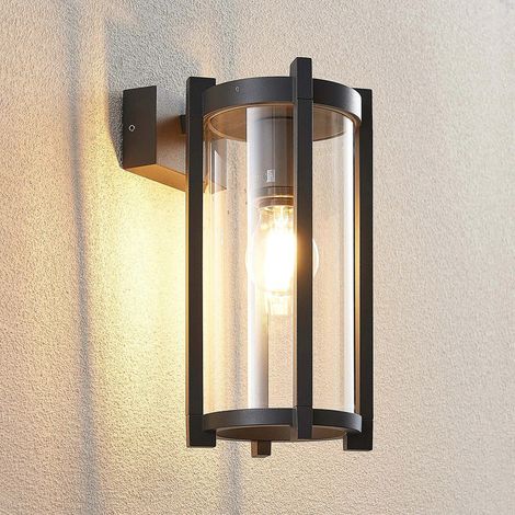[GEBRAUCHT] B-Ware Lucande Außenwandleuchte Brienne anthrazit Gartenlampe dimmbar IP54 30cm Metall (1/2)