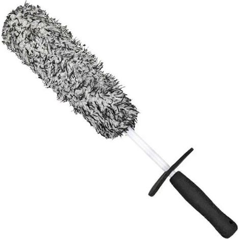 Brosse de nettoyage de jantes de voiture en microfibre douce à long manche - Manche noir et blanc ( ) (1/5)