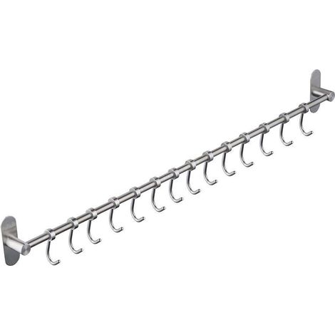 ustensile à suspendre Rack avec 12 crochets amovibles à ongles gratuit par , mural en acier inoxydable Manteau Chapeau Rack ustensile de cuisine Crochets cintres dans de cuisine ou de salle