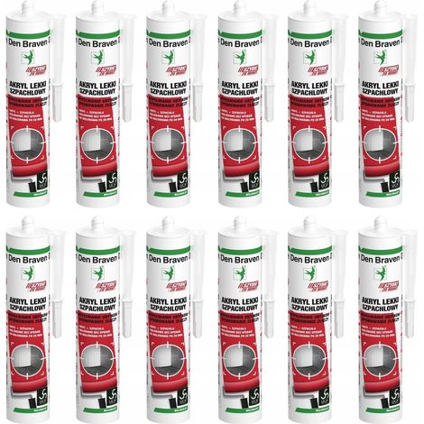 Juego de 12 masillas acrílicas claras Den Braven 085250 280 ml (1/2)