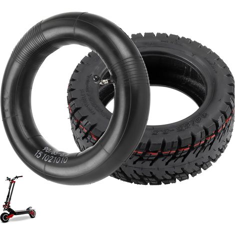 1 chambre à air 90/65-6.5 valve coudée 90° caoutchouc butyle renforcé pour trottinette électrique tout-terrain