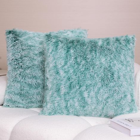 Lot de 2 Housses de Coussin 45x45 cm, Super Doux en Peluche, Housse de Coussin en Fourrure Artificielle pour Canapé et Chambre (1/4)