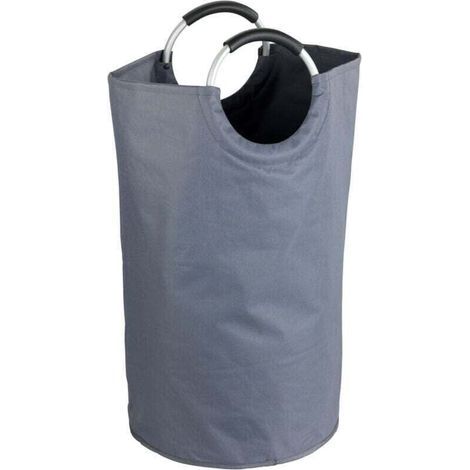 pair Panier à linge Souple Jumbo , Poignées de transport en alu softgrip, Capacité 69L, Polyester résistant de haute qualité, 38 x 72 cm, Anthracite (1/4)