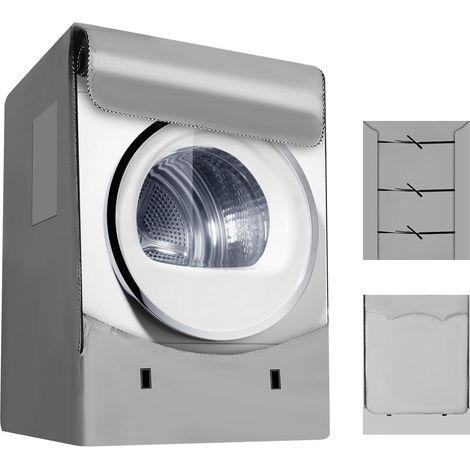 Housse pour machine à laver, housse pour machines à laver à chargement par le haut, housse pour sèche-linge, imperméable pour une utilisation en extérieur, grise (XL 60 x 64 x 85 cm) (1/5)