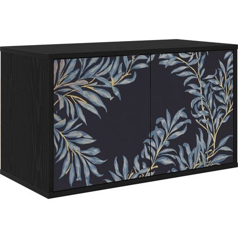 Wall-mounted TV Cabinet DOKKUM 69 x 33 x 40 cm Black Oak vidaXL (1/5)