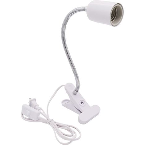 Lampe chauffante pour reptiles, lampe chauffante pour tortues, pince lumineuse rotative à 360°, clip en céramique flexible, support de lampe de bureau blanc (1/4)