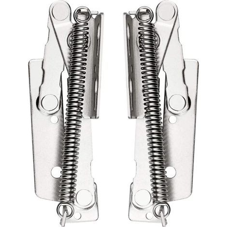 Lot de 2 charnières à ressort pour canapé-lit pliant – Acier inoxydable nickelé – Charge 10 kg – Angle d'ouverture 80° (1/5)