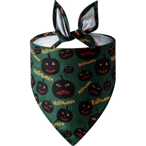 Écharpe pour chien en coton à carreaux triangulaires amusants d'Halloween (1/3)