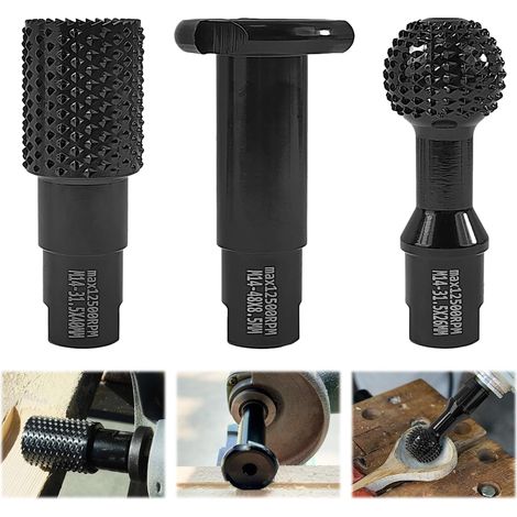 3 Pieces Ball Mills Wood Carving Kit, Hole Opener, Ball Grinder and Groove, M14 Gouges Wood Carving Combined Packages, Long 85mm Wood Tooling, for Sanding and Wood Cutting (1/5)