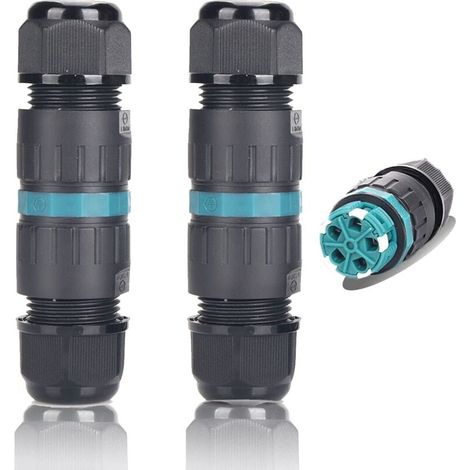 2er-Packung 5-polige M25 IP68 wasserdichte Kabelverbinder Ø5 mm–Ø14 mm TÜV-geprüfte elektrische Außenanschlusshülse – 5-polig für Garten- und Erdkabel (1/4)