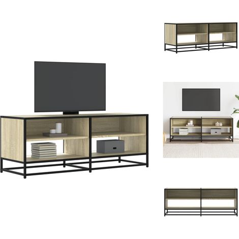 Meuble TV chêne sonoma 120,5x40x46cm bois d'ingénierie et métal - Meuble TV - Meubles TV - Banc TV - Buffet TV (1/5)