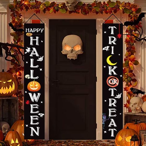 Halloween couplet rideau drapeau scène suspendue atmosphère décoration extérieure Halloween fête tissu Oxford 30  180cm (1/2)