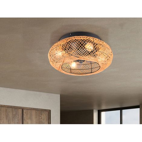 LED Boho Deckenleuchte mit Ventilator und Fernbedienung, Ø 50cm (1/5)