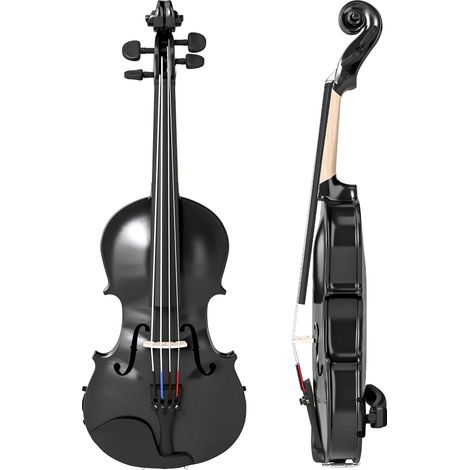 Violino 4/4 Legno Abete Acero Custodia Arco Spalliera Pece Nero