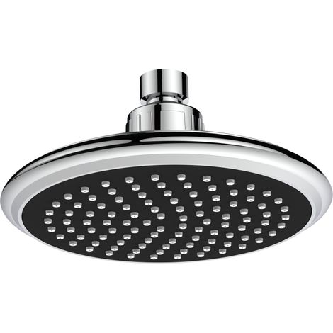 soffione idro-bric "round" anticalcare nero diametro 15 cm, 1 getto