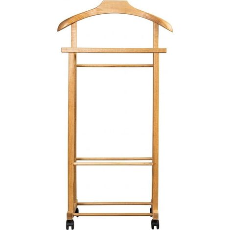 Appendiabiti da Camera Indossatore UomoMorto Naturale in Legno di Faggio Made in Italy con Ruote Servomuto Moderno Appendiabiti da Terra per Giacche Pantaloni Salvaspazio (1/5)