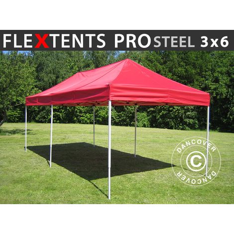 Pop up gazebo FleXtents PRO Steel 3x6 m Red