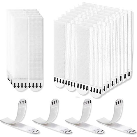 Accroche Tableau Sans Percer 24 Paires (48 Bandes, Taille 19 x 92mm), Fixation Murale Bandes de Suspension, Aucun Résidu, Adapté aux Cadres, Posters, Décorations (1/5)