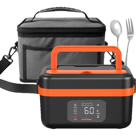 Tragbarer Lebensmittelheizer, wiederaufladbarer 16000mAh Akku, kabelloses Design, Schwarz-Orange, EU (1/2)