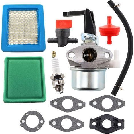 Carburateur pour moteur Briggs & Stratton 696065 697422 110412 110402 215369 – Joint de filtre à carburant inclus – Bougie d'allumage fournie (1/5)