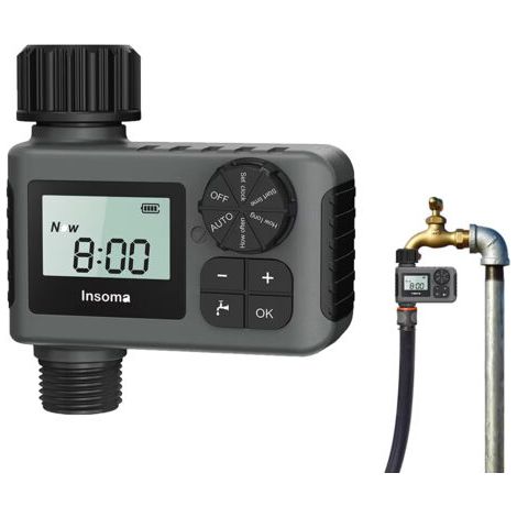 Timer automatico per l'irrigazione del giardino - Timer intelligente per l'irrigazione, display LCD, impermeabile IPX5, per uso esterno. (1/5)