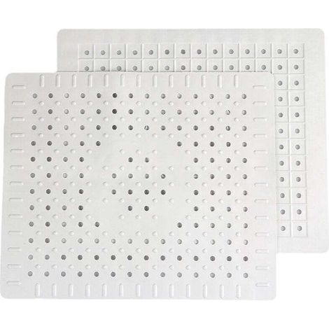 blanc Lot de 2 tapis de protection pour évier de cuisine en caoutchouc antidérapant durable, facile à nettoyer et à couper soi-même. (1/5)