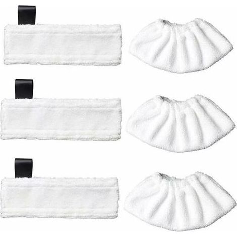 pair Lot de 3 lingettes de rechange en microfibre et 3 chiffons en microfibre pour Karcher Easy Fix SC1/SC2/SC3/SC4/SC5/SV7, chiffon accessoire pour Kärcher Easy Fix (1/5)