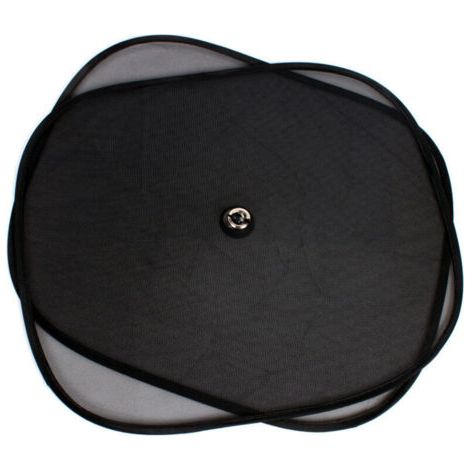 pare-soleil latéraux pliables micro-perforés noirs à trois couches pour protéger l'intérieur de la voiture du soleil. 100% polyester de haute qualité. (1/2)