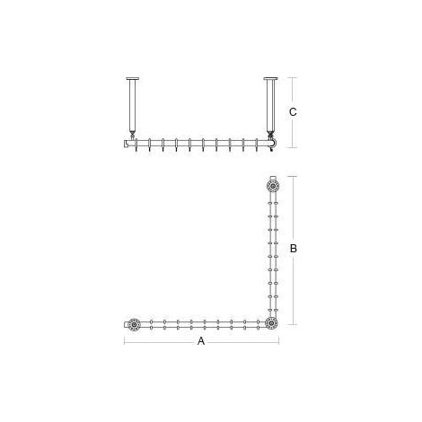 pba 01 Duschstange AS 1200X1200X440mm aus Nylon (1/2)