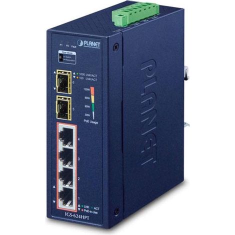 PLANET Technology Planet IGS-624HPT sw.indust. 4P Gigabit PoE & 2 SFP 1G/100FX (1/3)