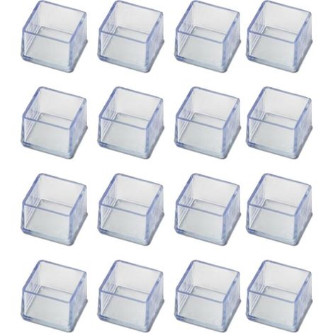 Lot de 16 embouts carrés en silicone de qualité supérieure pour pieds de chaises et meubles