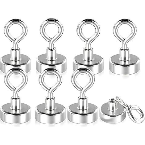 Hook Magnetic, Magnet Diameter 20 mm 10 kg Pull Force Round Magnetic Magnet for Use Kitchen Garage Lockers (1/4)