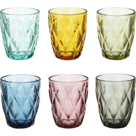 Lot de 6 verres à eau colorés verre Gemma (1/4)