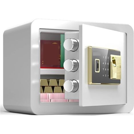 Petit coffre-fort Coffre-fort Mécanique, Mini Coffre-fort De Bureau Tout En Acier For La Maison, Avec Mot De Passe Par Empreinte Digitale(Ore white) (1/4)