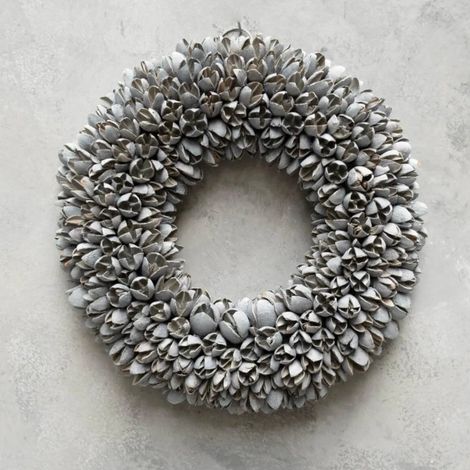 Couronne Bakuli - brume grise : D 30 cm (1/3)