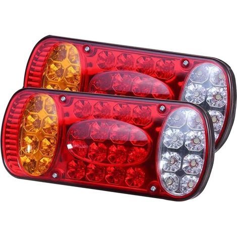 2PCS 12V 32 LED Rear Brake Light Rear Brake Indicator Light Lamp Truck Trailer Caravan (1/4)