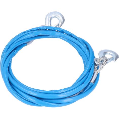 Câble de sécurité pour remorque avec crochet, dégagement rapide 5m x 12mm (16,4ft x 0,5in), charge 7t pour voitures, SUV et véhicules légers.