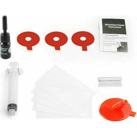 Kit d'outils DIY pour la réparation de fissures de pare-brise de voiture avec nanofluide. (1/4)