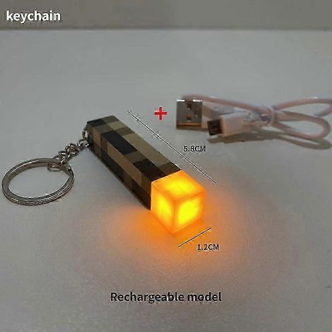 Lampe torche MC Game Brownstone LED Veilleuse Rechargeable USB Lampe de Table Décoration Chambre Lampe Cadeau pour Enfants Lampe de chevet (1 pièce)