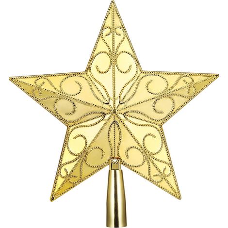 Étoile Pour Sommet D Arbre De Noël - En Plastique - 20 5 Cm - Décoration Festive Pour Arbre Miniature - 1 Pièce (1/5)