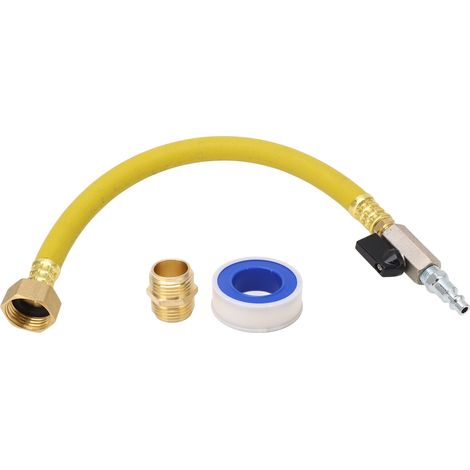 Ortviai Kit d’hivernage pour camping-car, caravane, bateau et van – Raccord rapide + adaptateur fileté 3/4" jaune