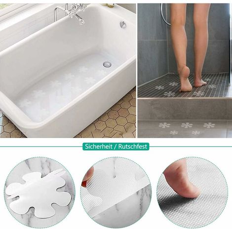Autocollants Antidérapants pour Baignoire et Douche, Stickers Flocon de Neige Sécurité Antidérapant 20 Pièces MNS (1/4)