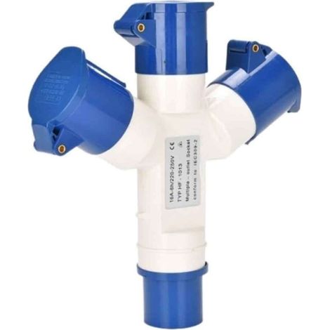 220V IP44 Prise de Courant Industrielle 16A 2P+E – Connecteur étanche avec couvercle anti-éclaboussures – Pour usage extérieur et chantier-DOU (1/4)