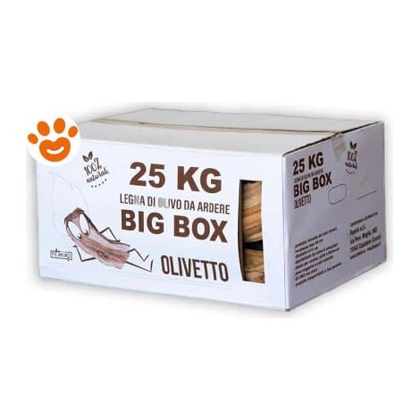 FE.MI.RO Olivetto Big Box Legna di Olivo Ardere - Confezione 25 Kg -