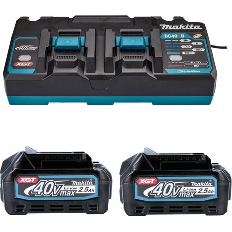 Makita BL4025 X 2 40V Max 2.5Ah Li-ion XGT Batterys 191B36-3 DC40RB Twin Charger