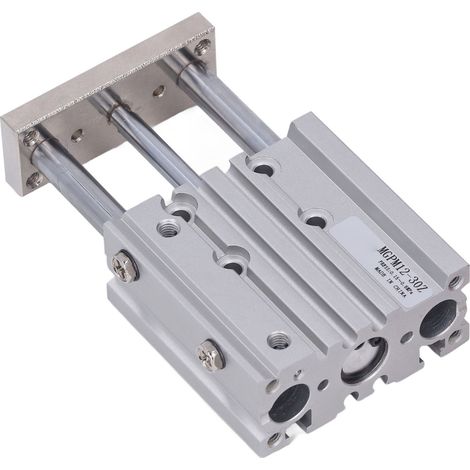 Vérin pneumatique double effet 12mm alésage 30mm course tige 3 tiges type SMC coulisseau (1/5)