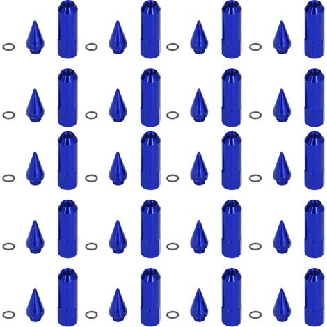 Écrous à Pointes, Jantes de Roues de Course écrou de Roue 20 pièces M12x1.5 antirouille pour Les adaptations de Voiture(Bleu) (1/5)