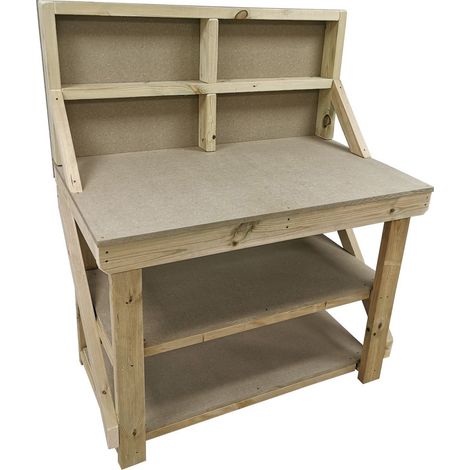 Wooden Work Bench 18mm uniMDF Moisture Resistant Top Industrial Heavy-Duty Table-Without Back Panel-Without Shelf-With Wheels-6ft (1/5)
