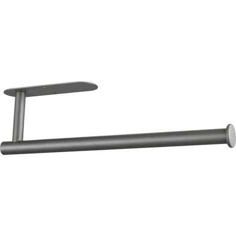 1 - Porte-Essuie-Tout - Support Mural - Acier Inoxydable - Installation Adhésive Ou À Vis - Cuisine Salle De Bain Gris 33,5x8,9cm (1/5)